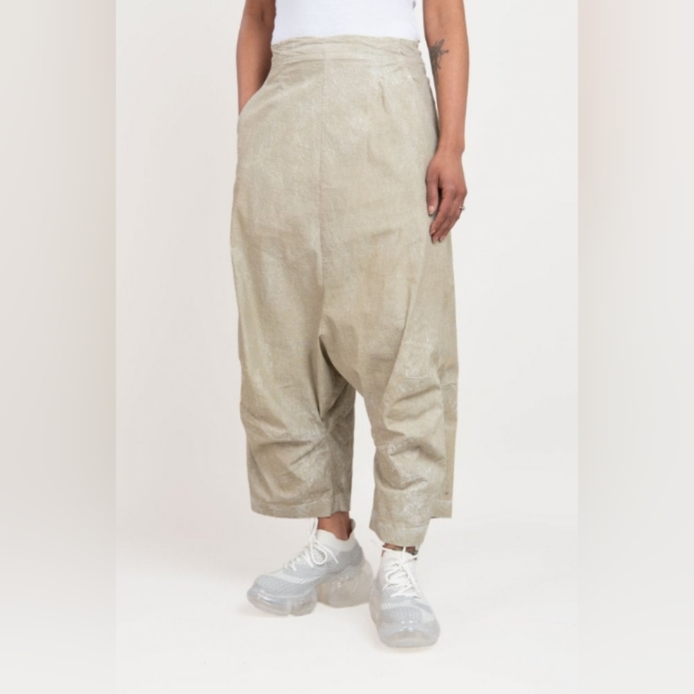 RUNDHOLZ BLACK LABEL Natural Linen Blend Drop Crotch Sarouel Pants M